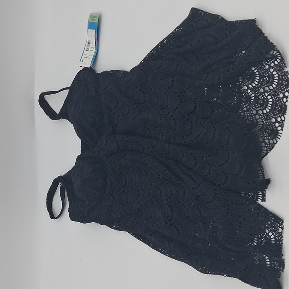 Swim Solutions Tummy-Control Flyaway Swimdress Black 12 - Picture 4 of 10